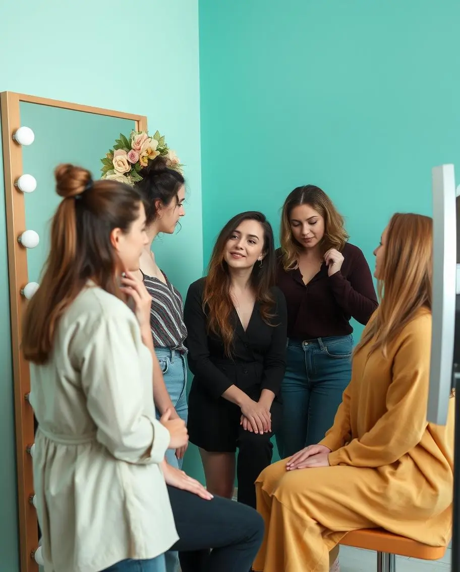 En groupe Atelier colorimétrie en groupe d'amies